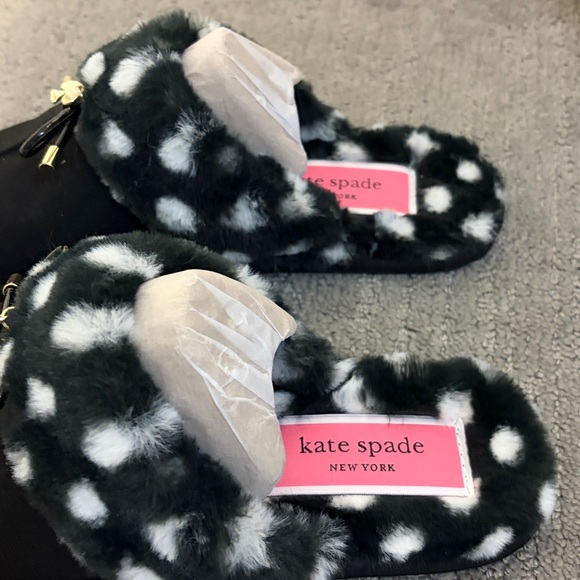 Kate Spade Black and White Polka Dot Slippers NWT - Picture 3 of 4